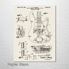 Fender Bass Guitar - Patent on Wood