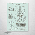Fender Bass Guitar - Patent on Wood