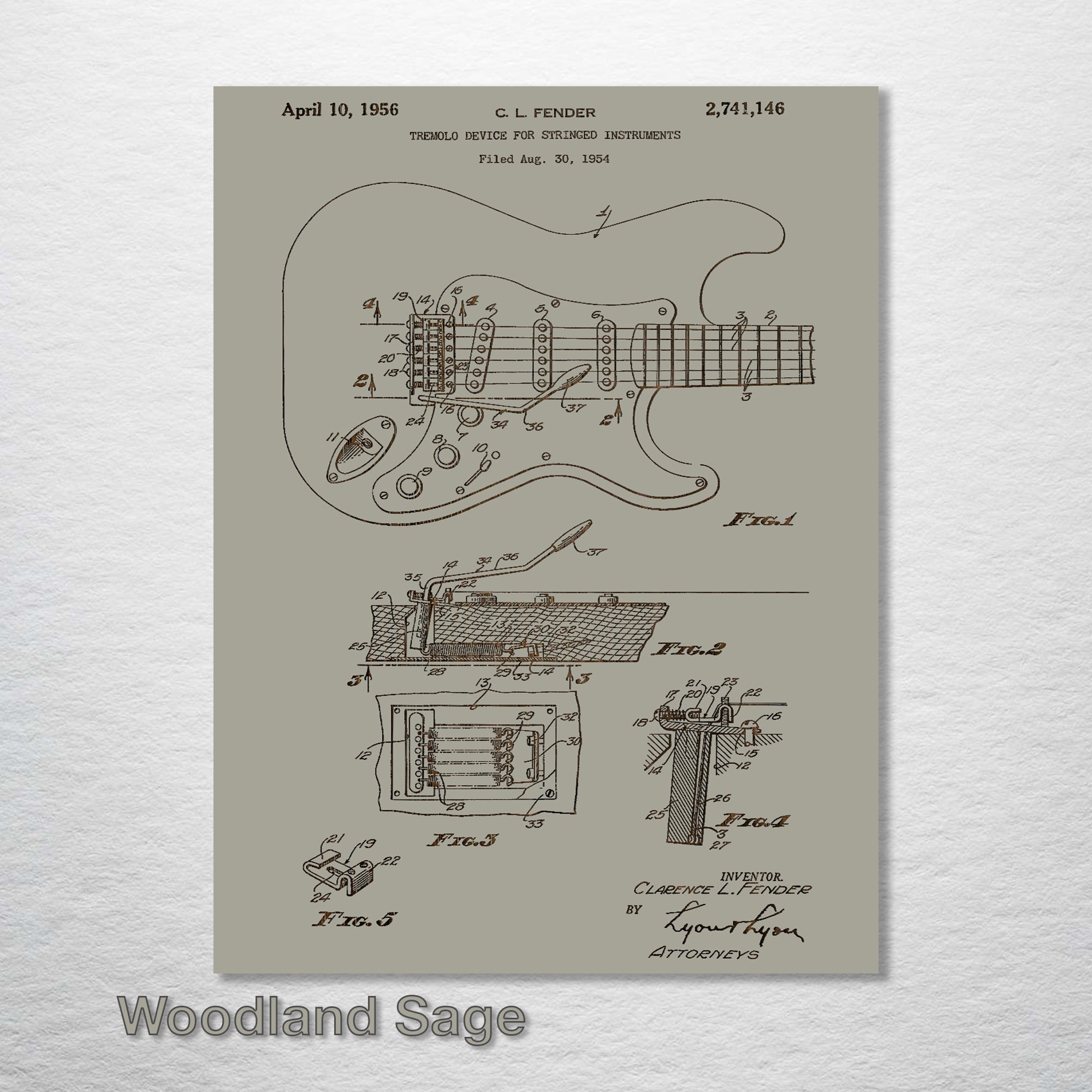 Fender Stratocaster Patent on Wood