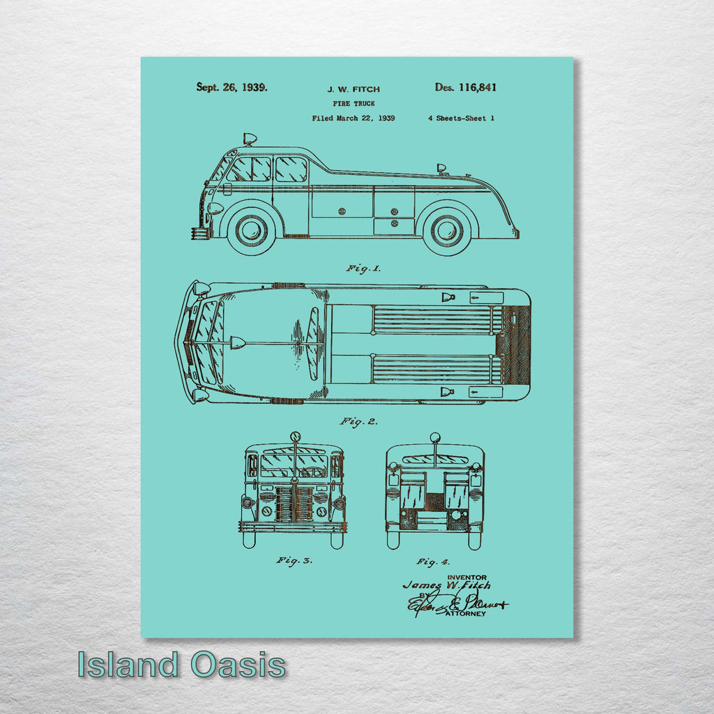 Fire Truck - Patent on Wood