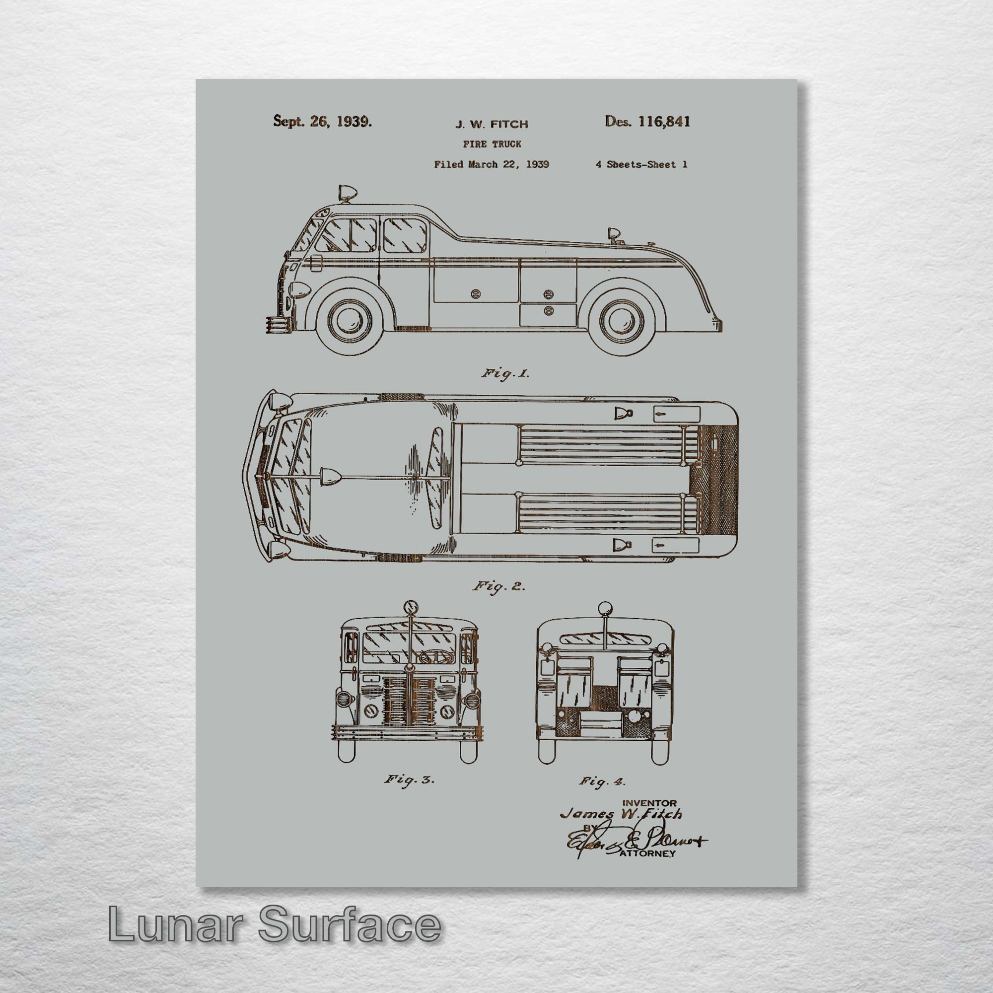 Fire Truck - Patent on Wood