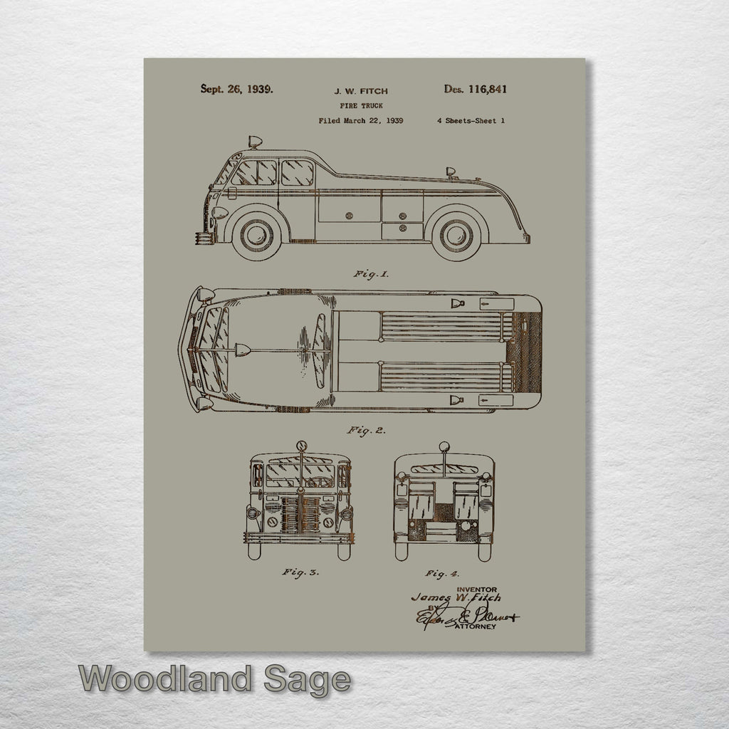 Fire Truck - Patent on Wood