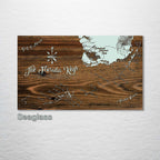 Florida Keys - Whimsical Map on Wood
