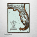 Florida Map on Wood 1823