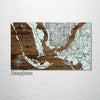 Fort Myers, FL - Whimsical Map on Wood