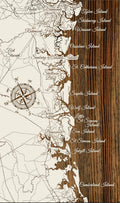 Georgia Coastline - Street Map on Wood