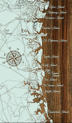 Georgia Coastline - Street Map on Wood