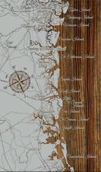 Georgia Coastline - Street Map on Wood