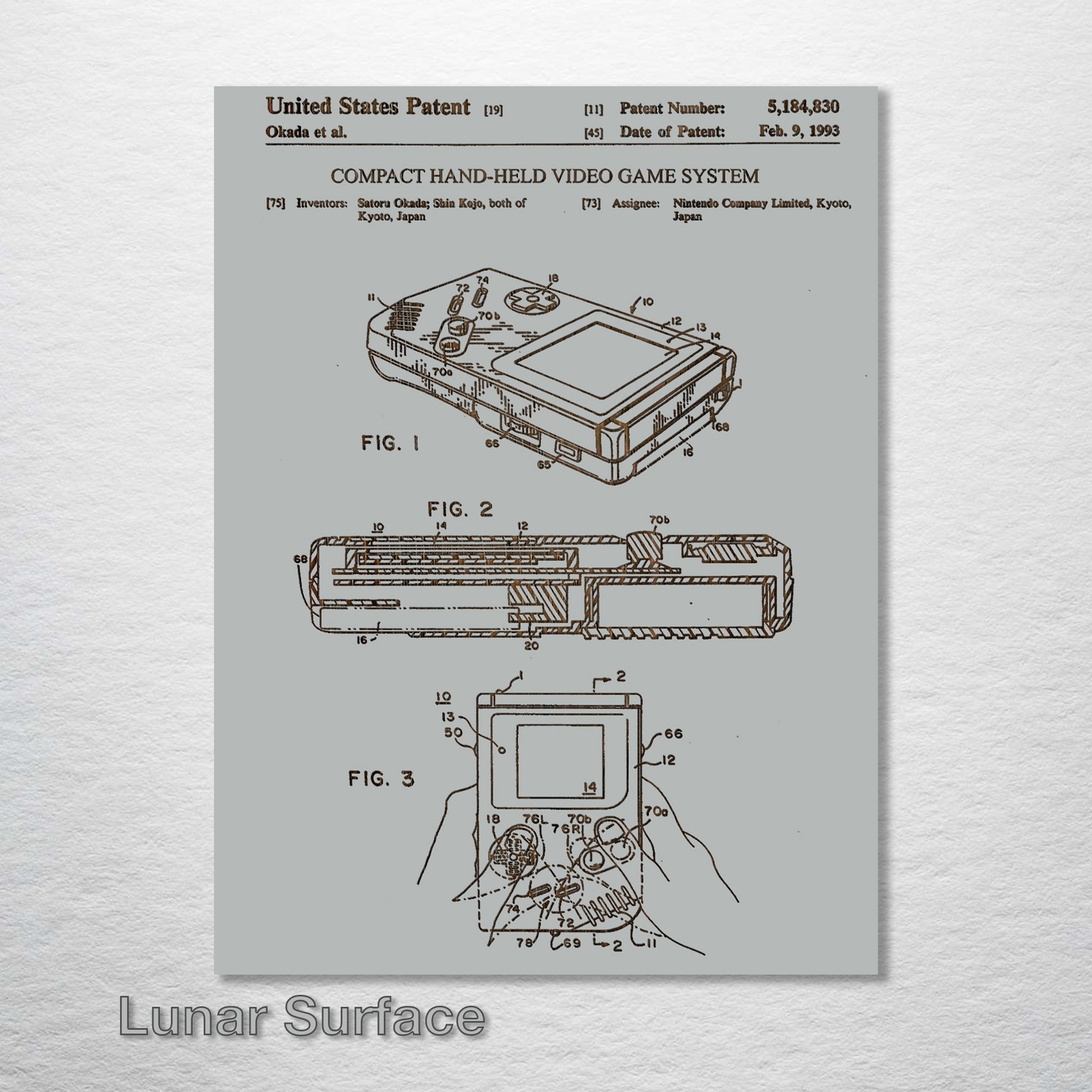 Nintendo Gameboy - Patent on Wood