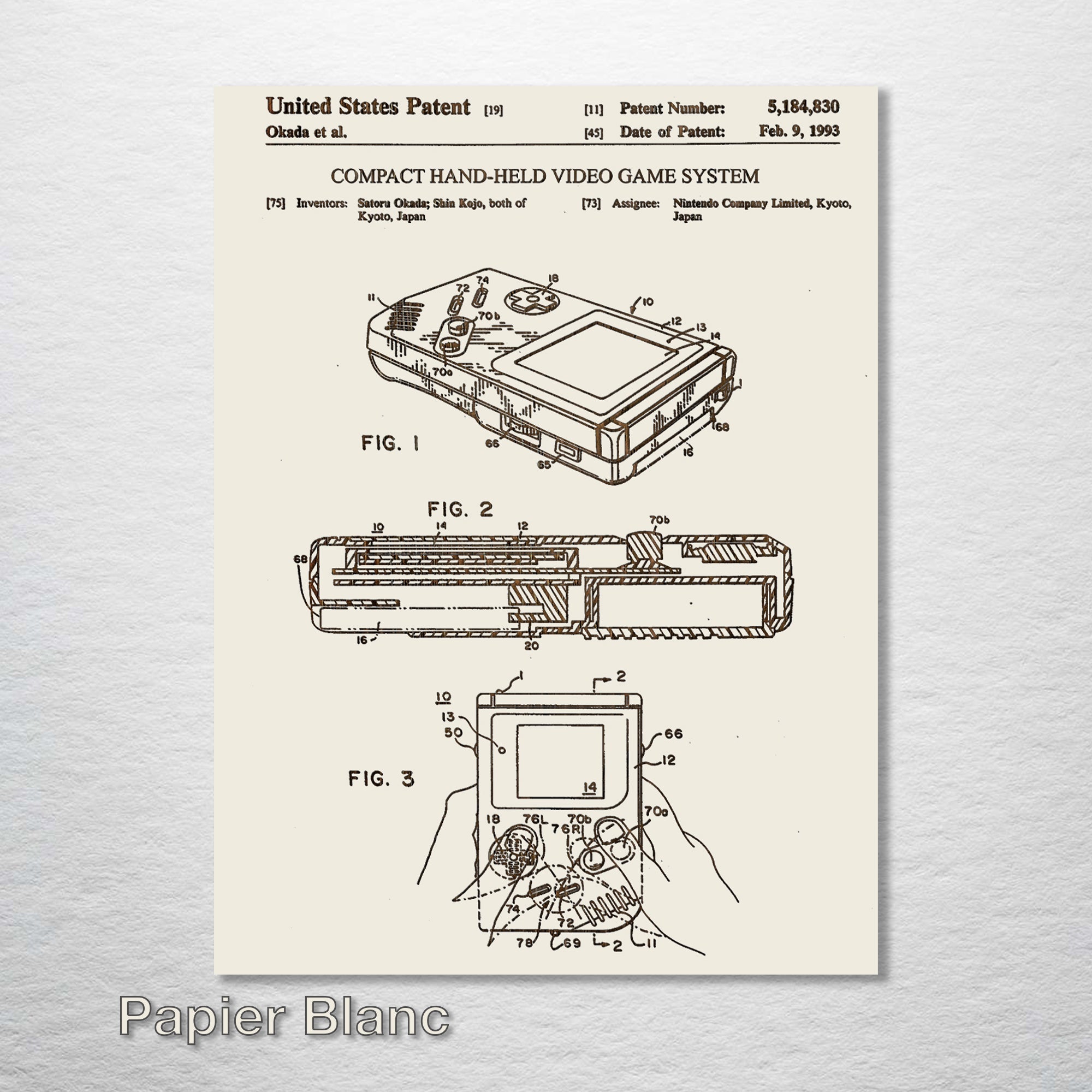 Nintendo Gameboy - Patent on Wood