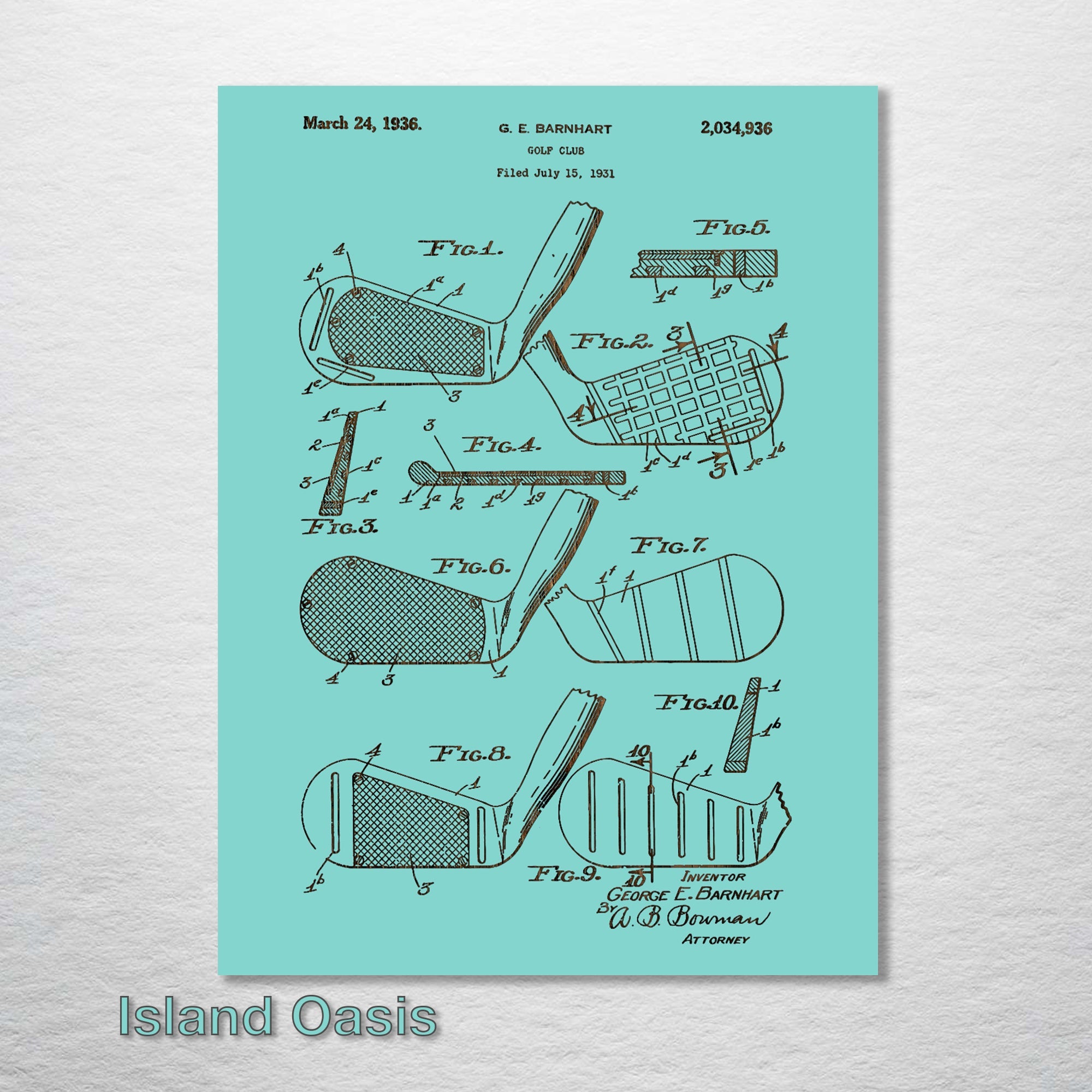 Golf Club - Patent on Wood