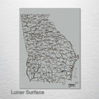 Georgia County Map on Wood - 1893