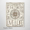 Go Confidently In The Direction Of Your Dreams "Henry David Thoreau" - Quote - Patent Size on Wood