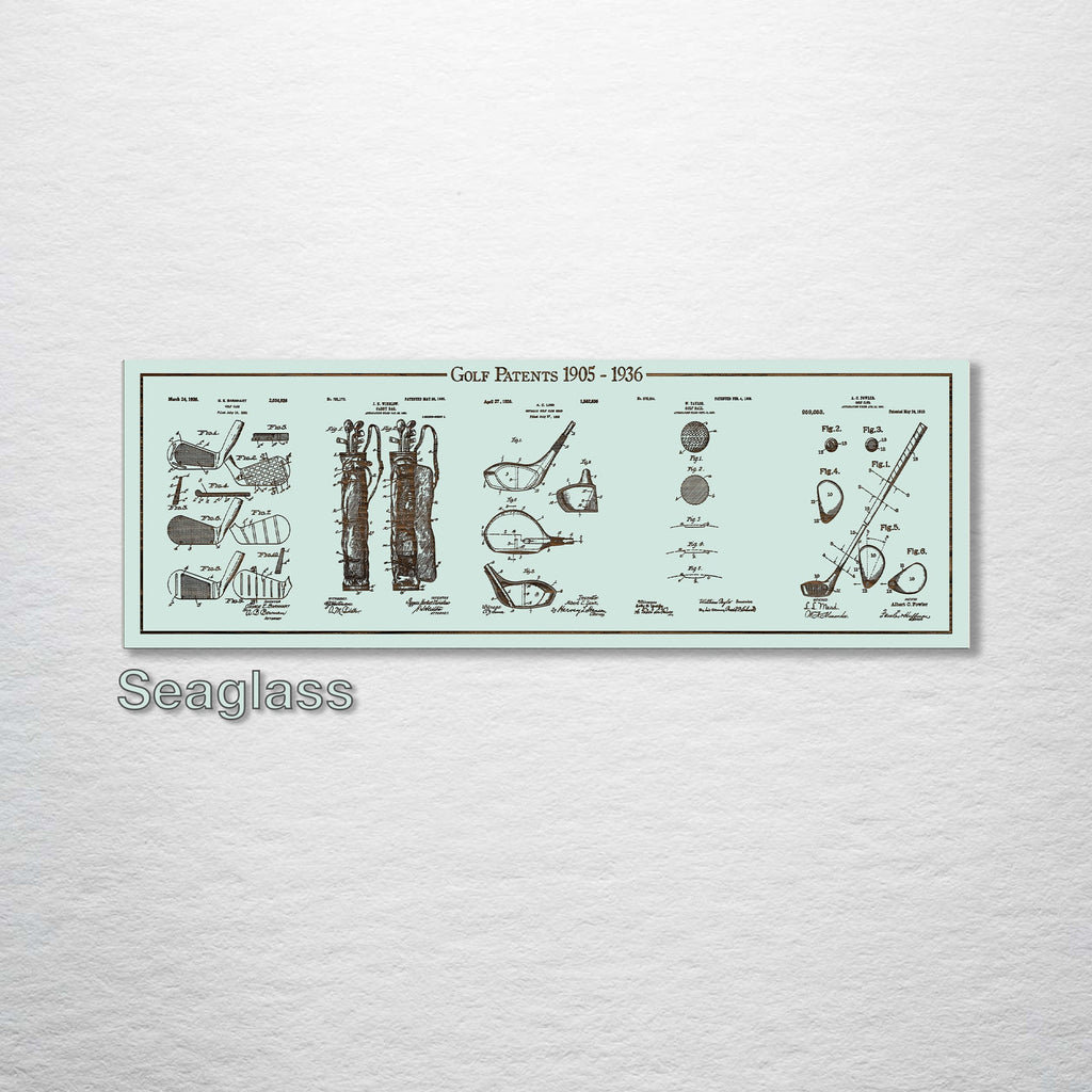 Golf Collage - Patent on Wood