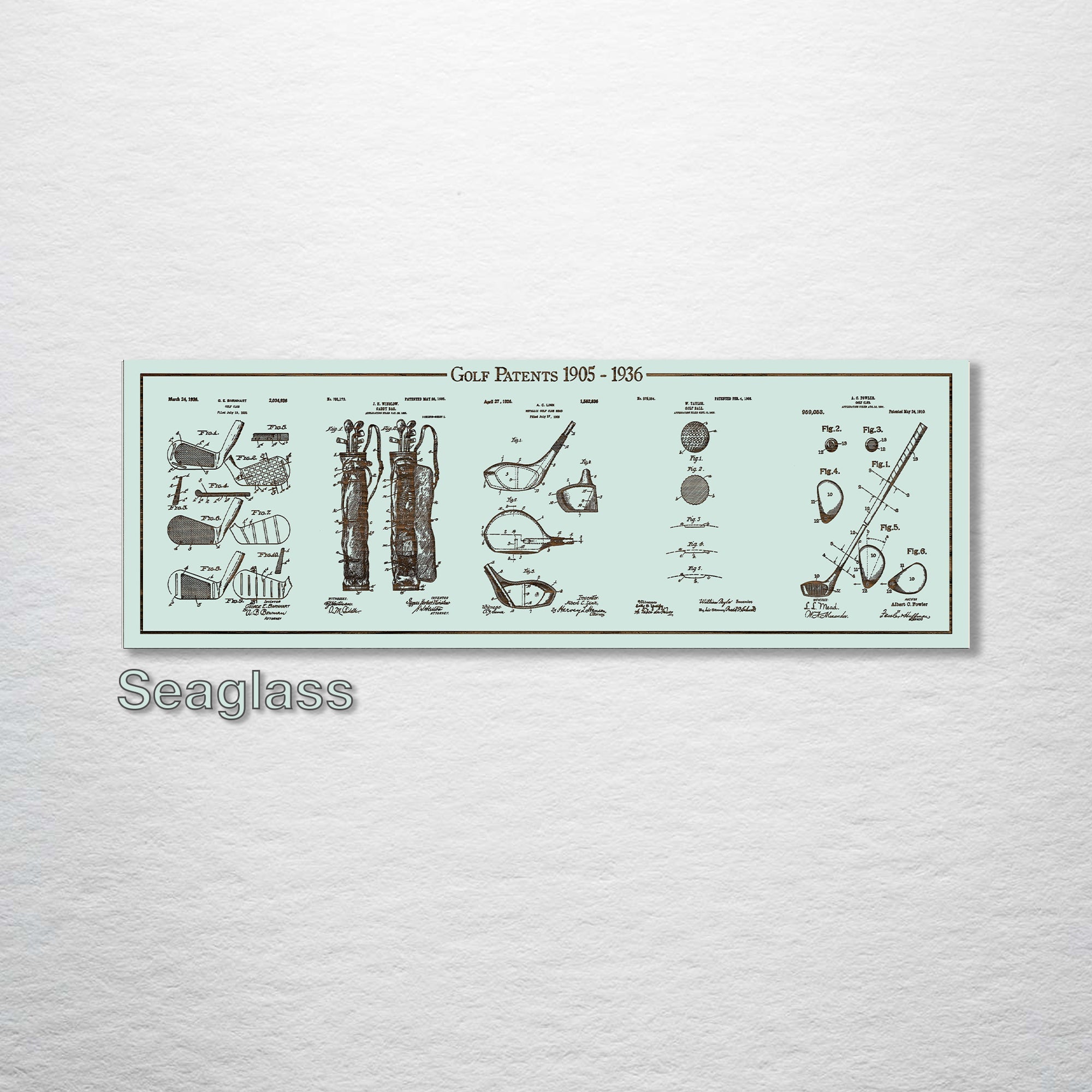 Golf Collage - Patent on Wood