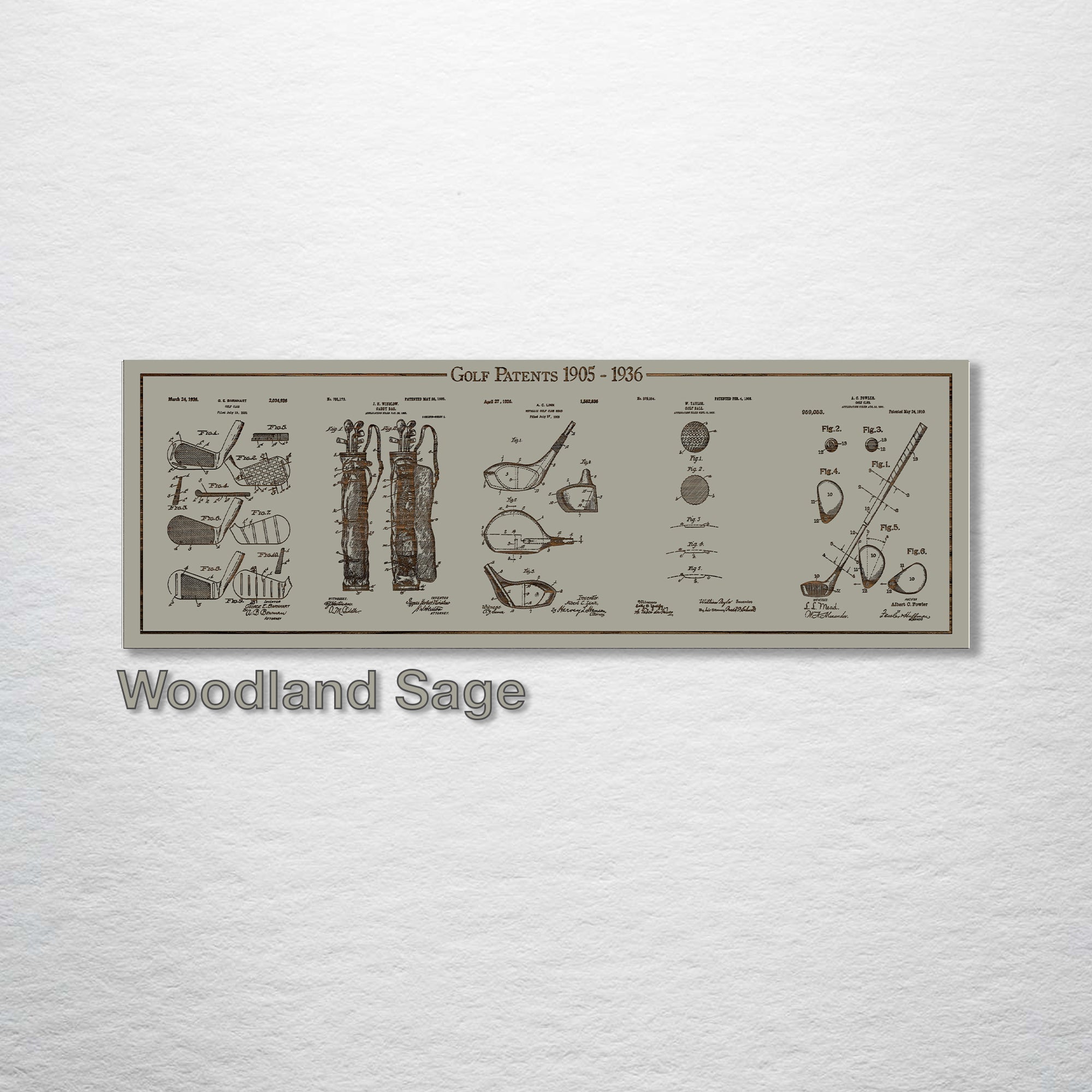 Golf Collage - Patent on Wood