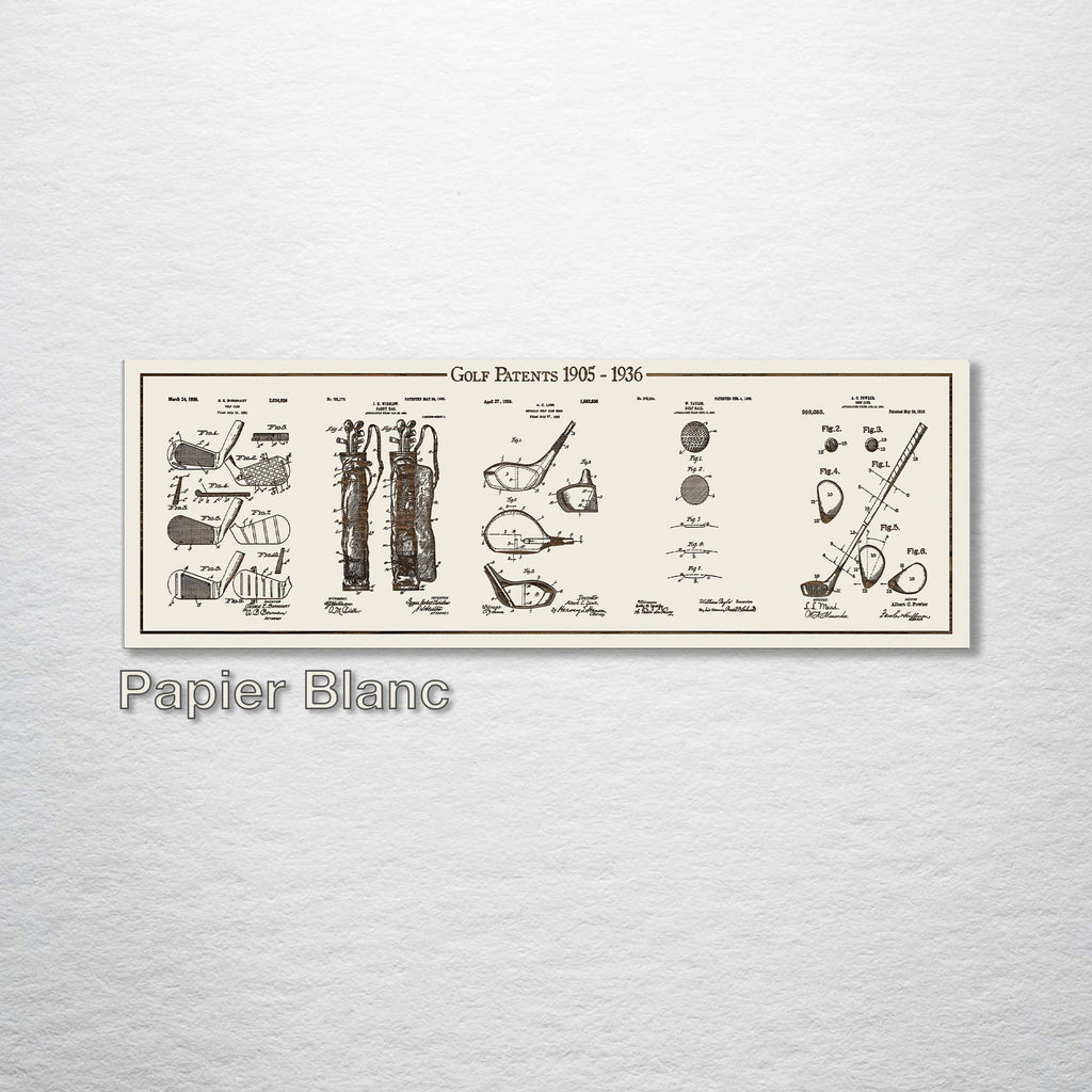 Golf Collage - Patent on Wood