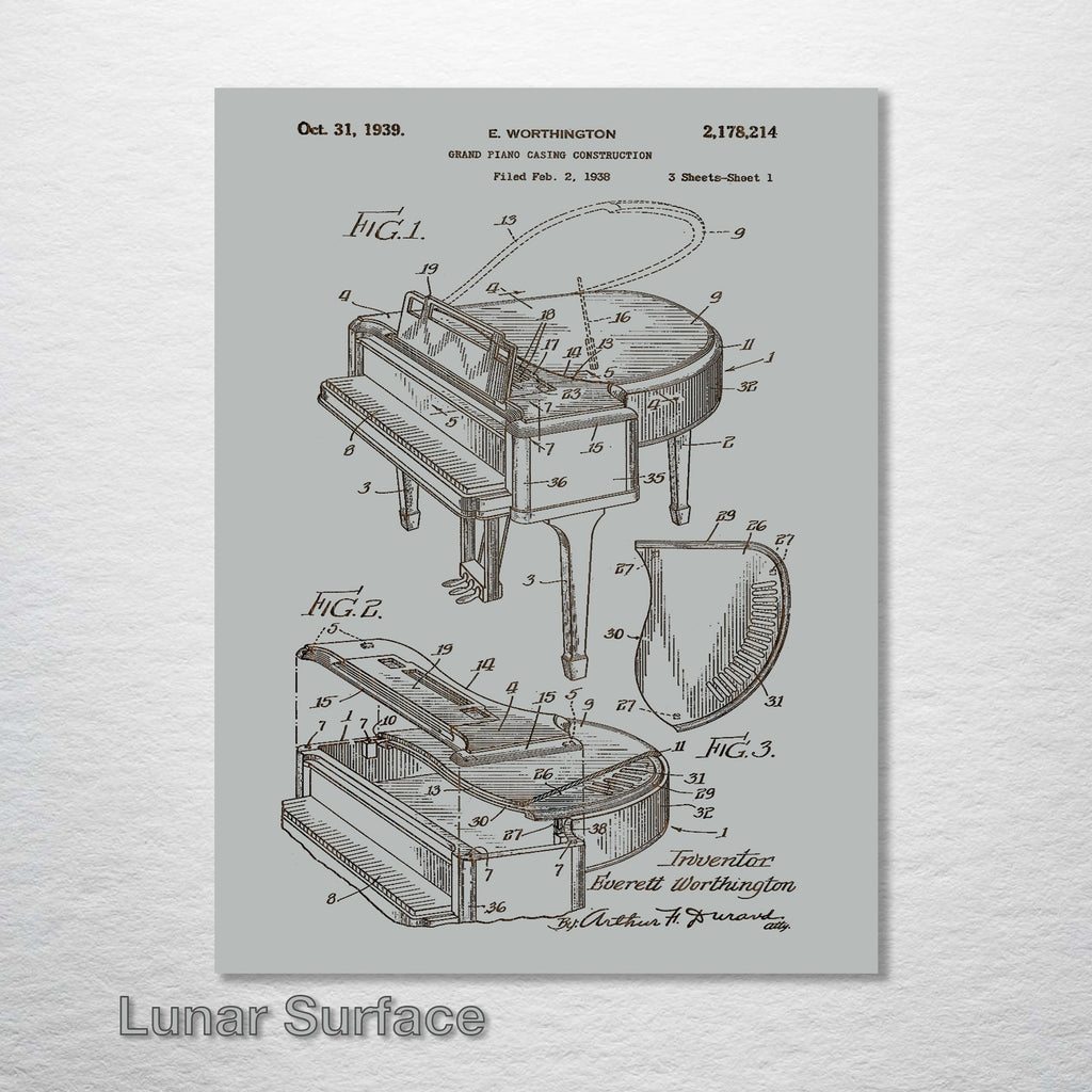 Grand Piano - Patent on Wood