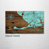 Gulf Shores of Alabama - Street Map on Wood
