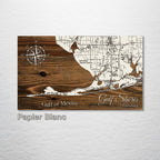 Gulf Shores of Alabama - Street Map on Wood