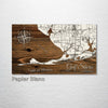 Gulf Shores of Alabama - Street Map on Wood