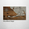 Gulf Shores of Alabama - Street Map on Wood