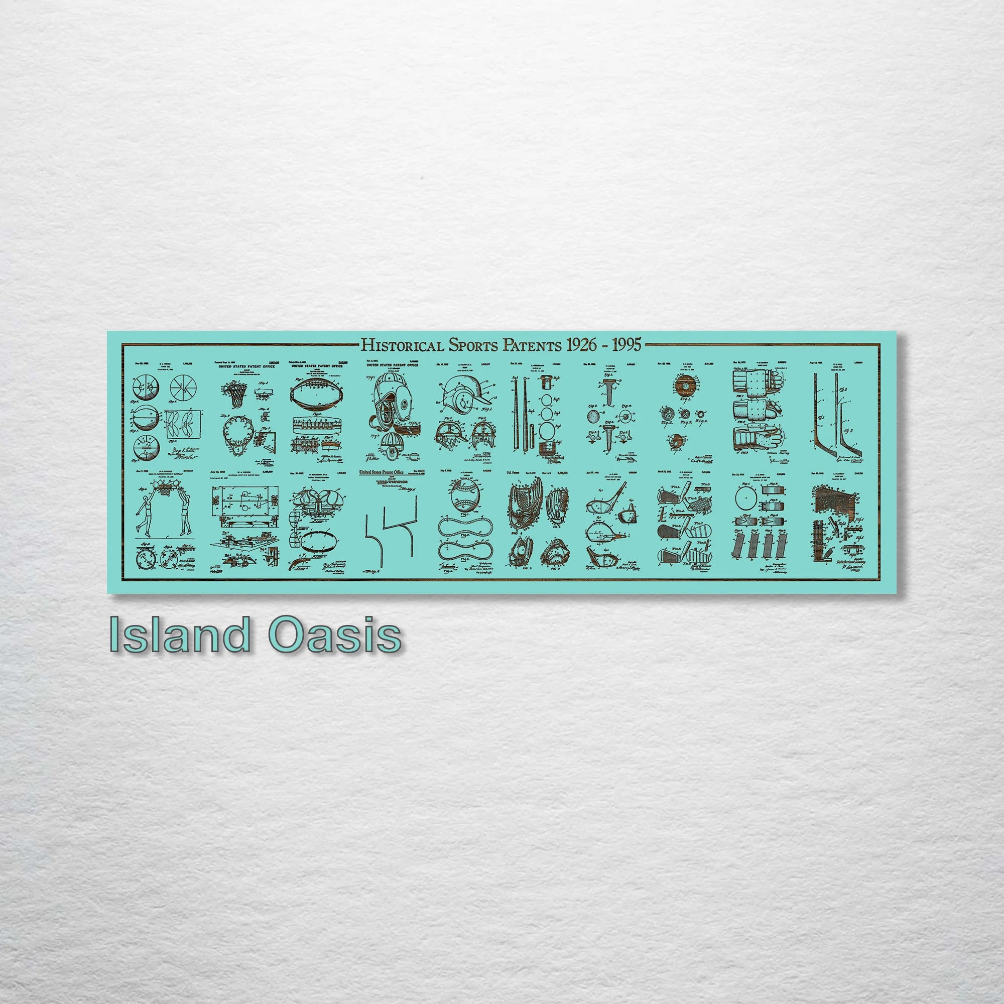 Collage- Historical Sports Patents on Wood