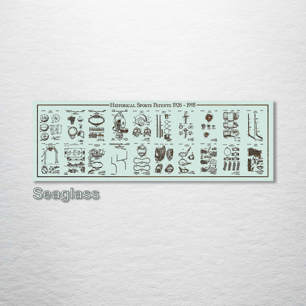 Collage- Historical Sports Patents on Wood