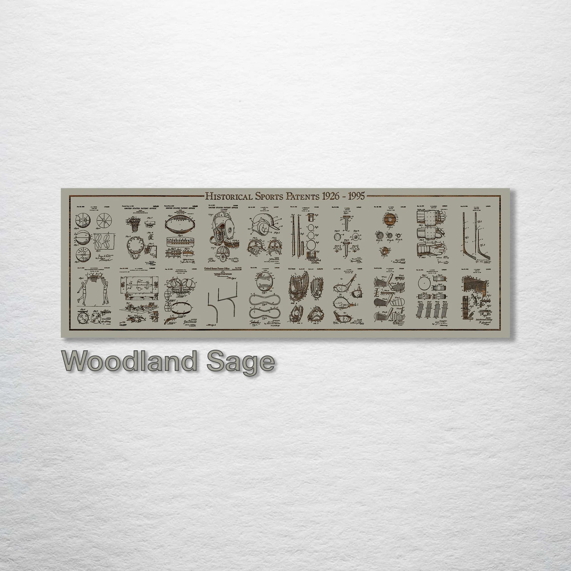Collage- Historical Sports Patents on Wood