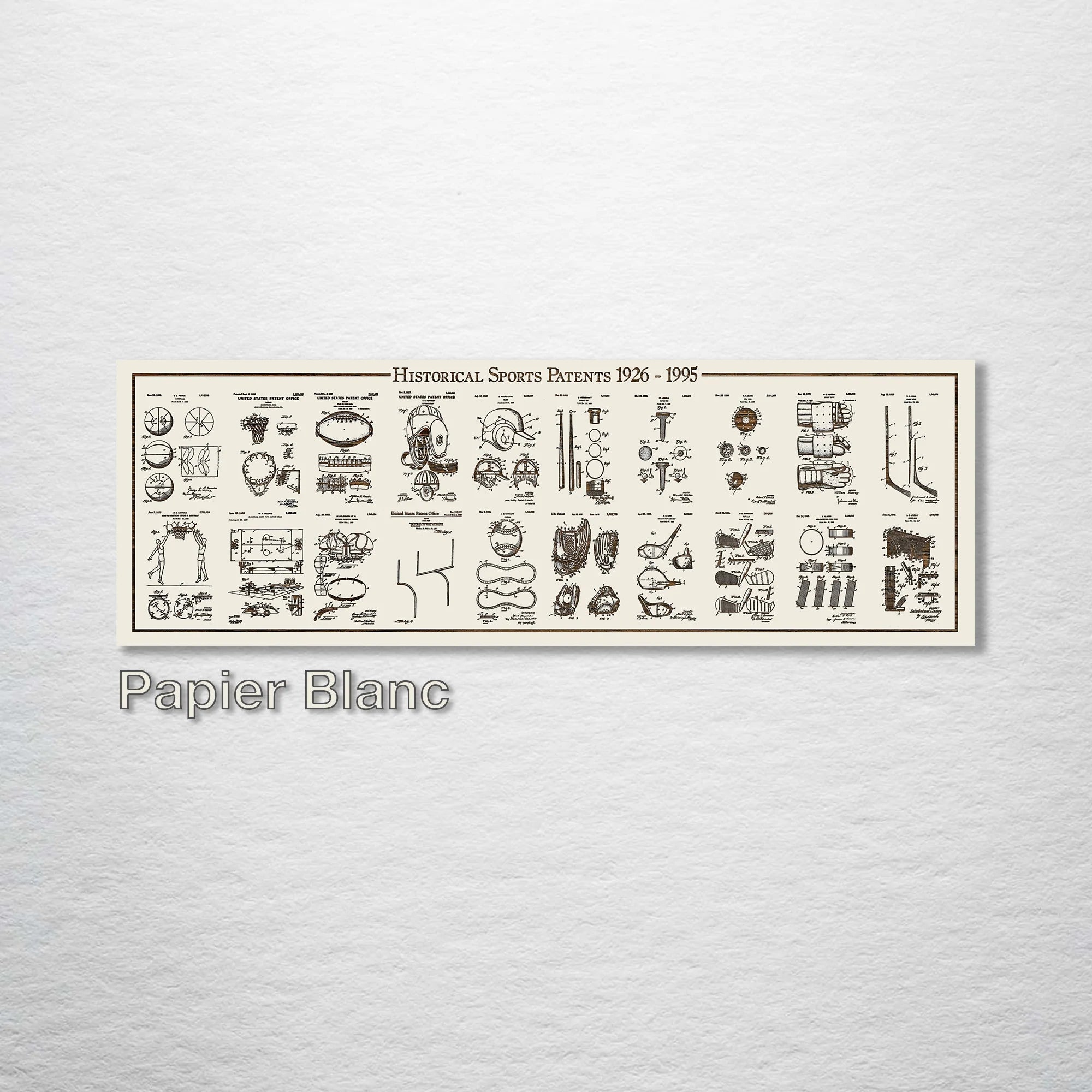 Collage- Historical Sports Patents on Wood
