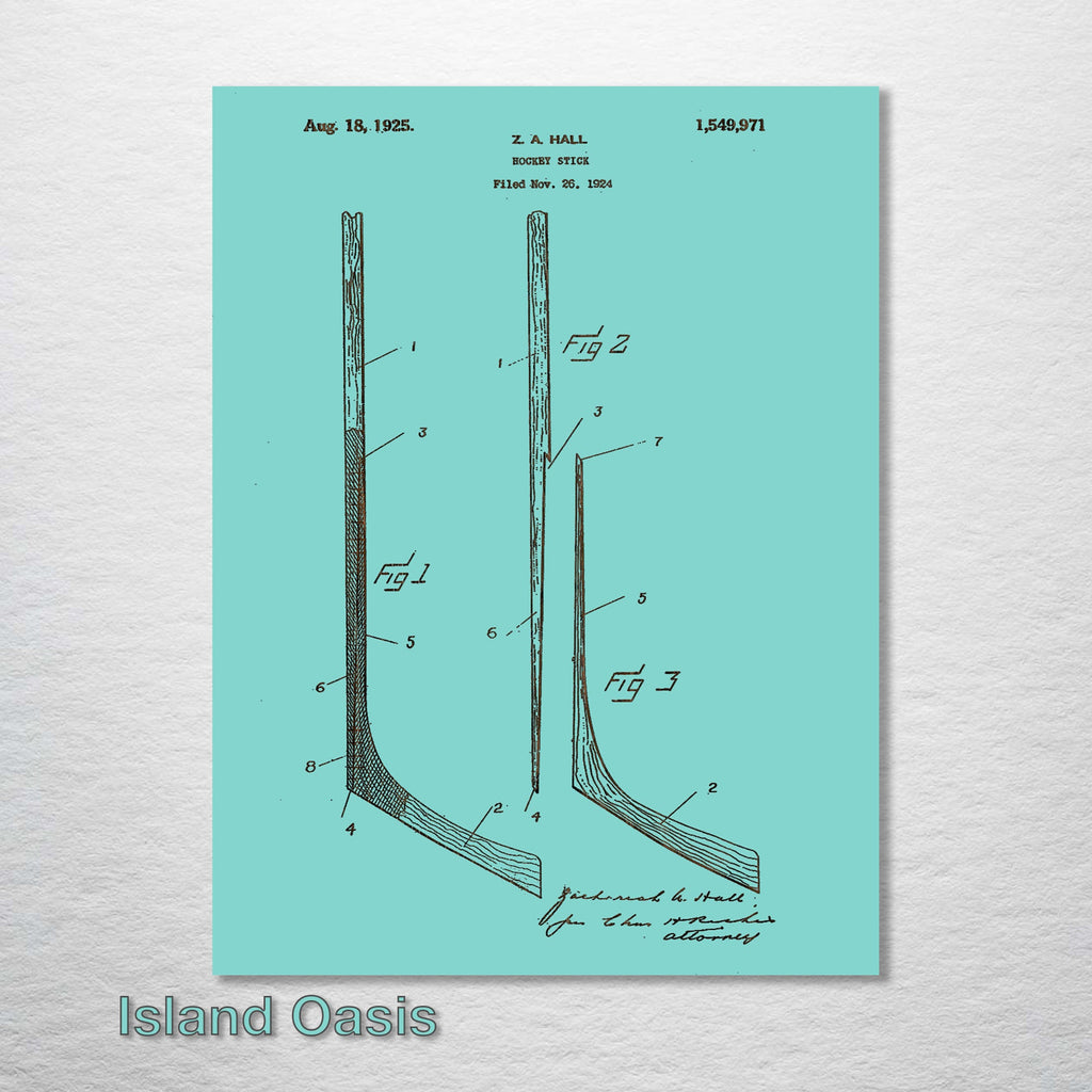 Hockey Stick - Patent on Wood