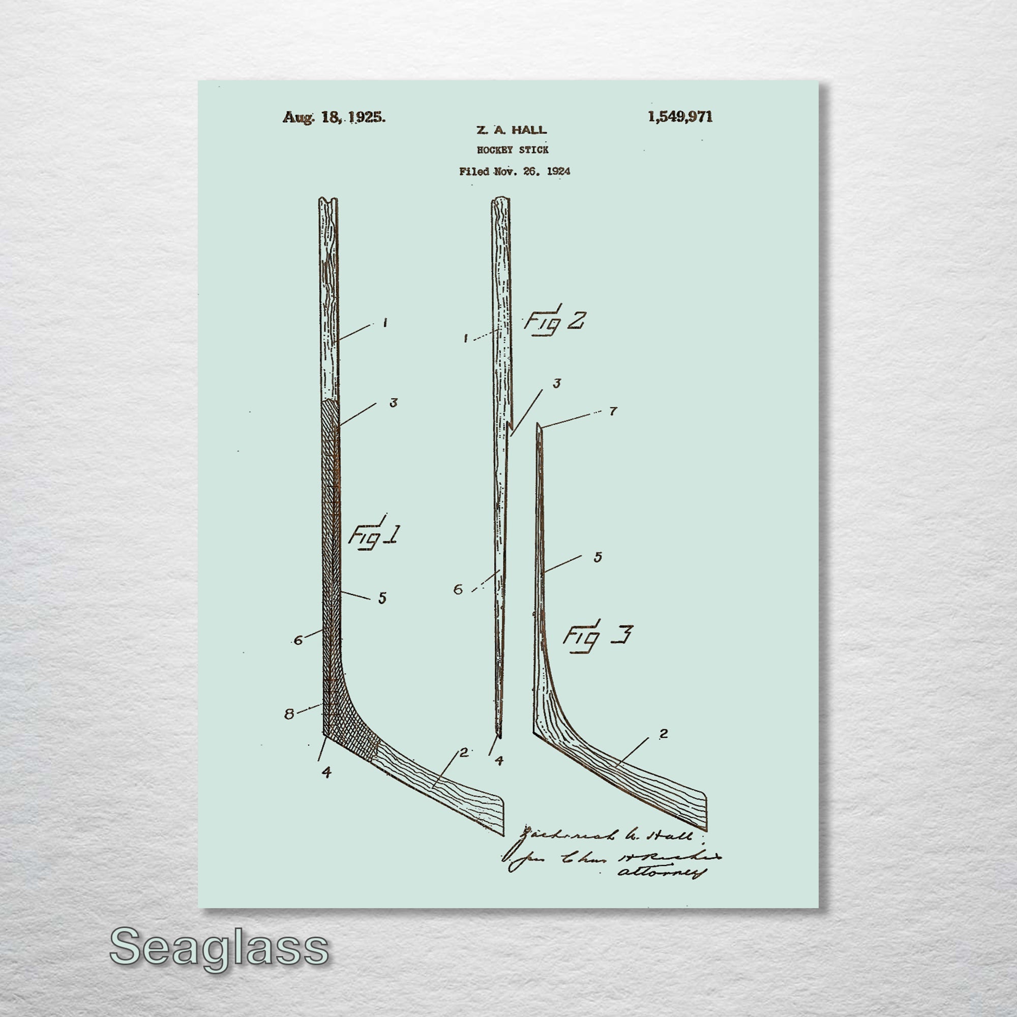 Hockey Stick - Patent on Wood