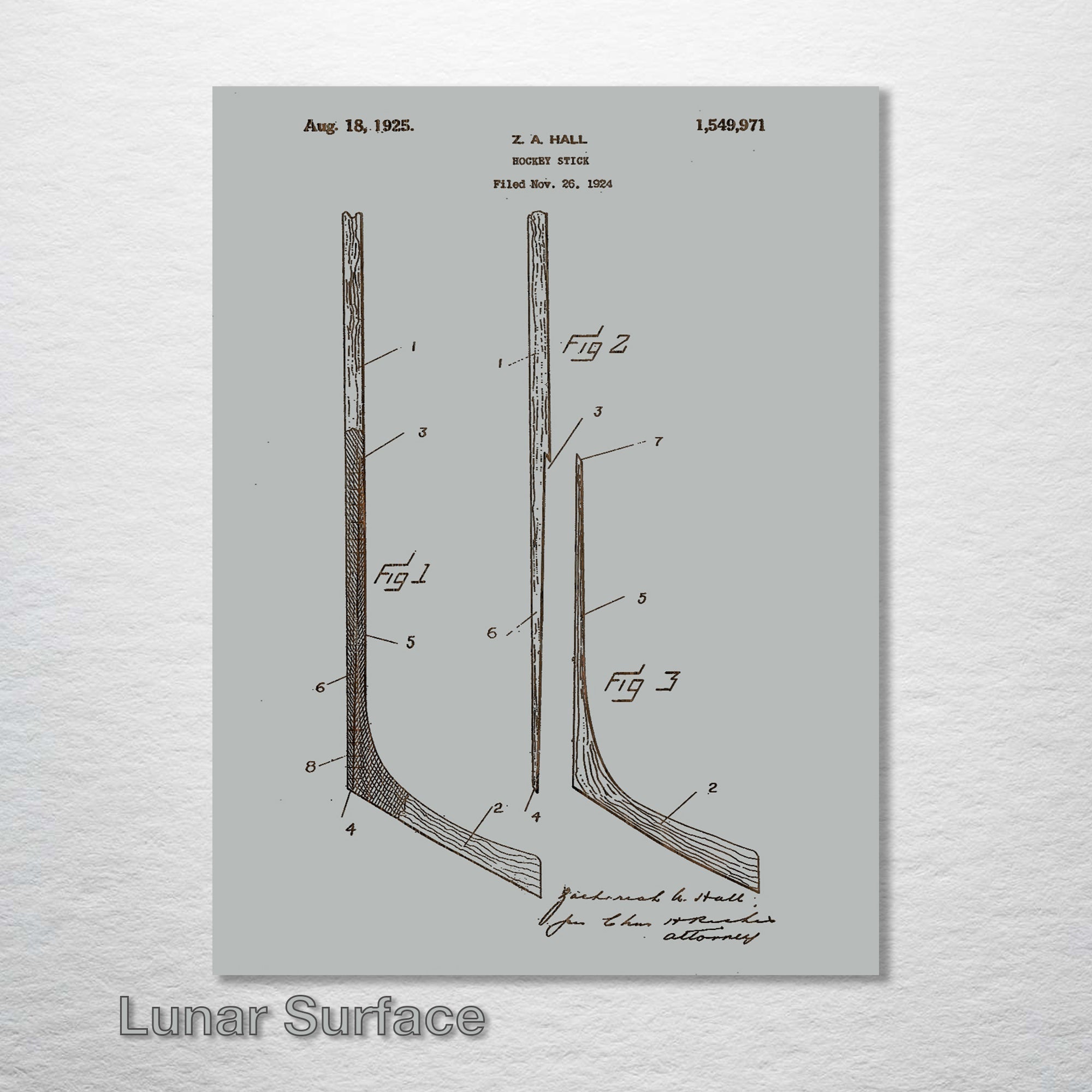 Hockey Stick - Patent on Wood