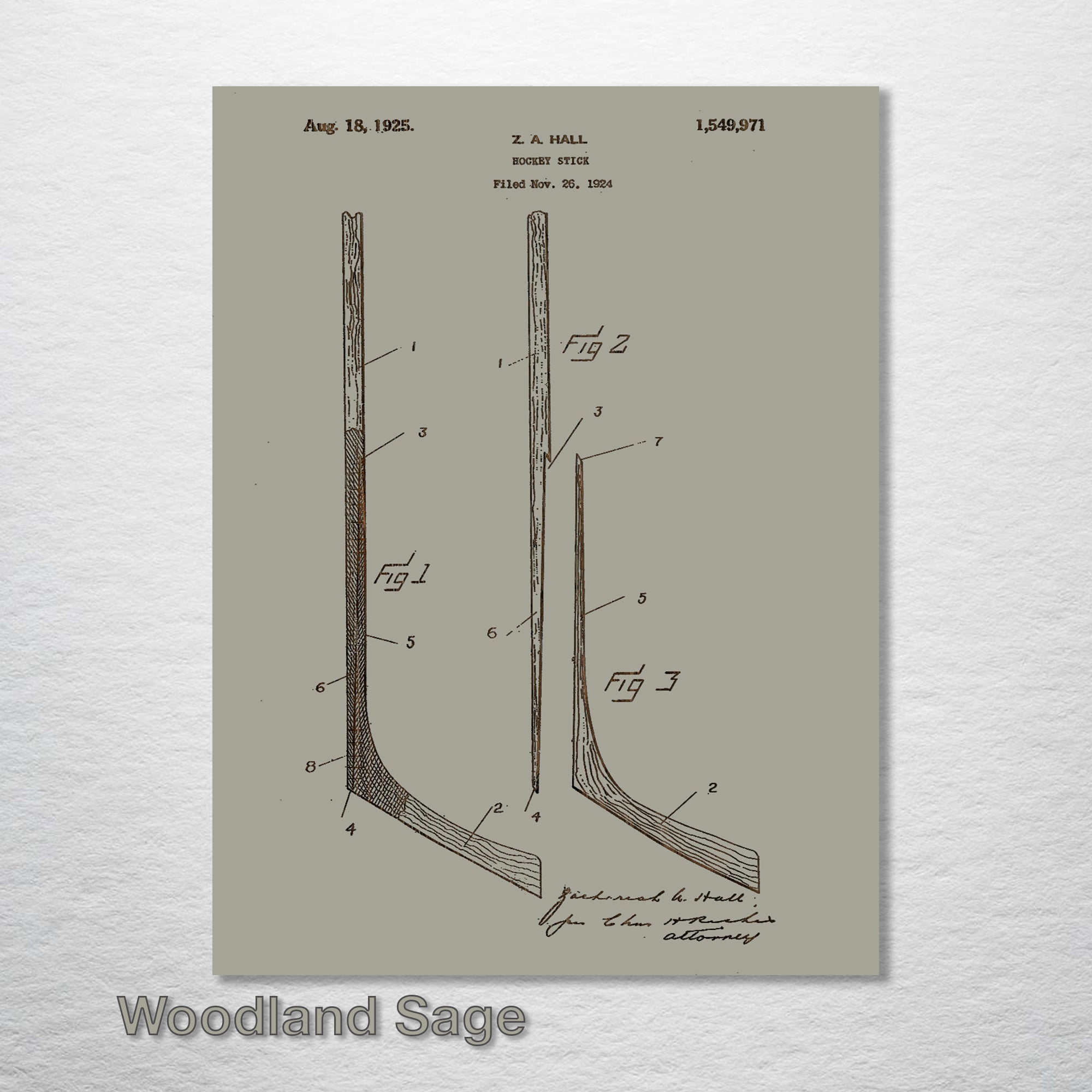 Hockey Stick - Patent on Wood