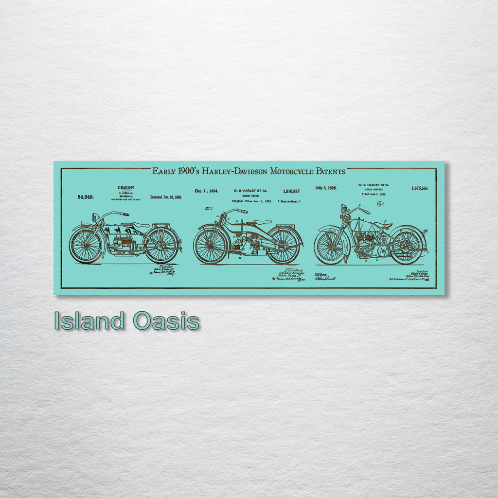 Collage - Harley Davidson - Early 1900's Patents on Wood