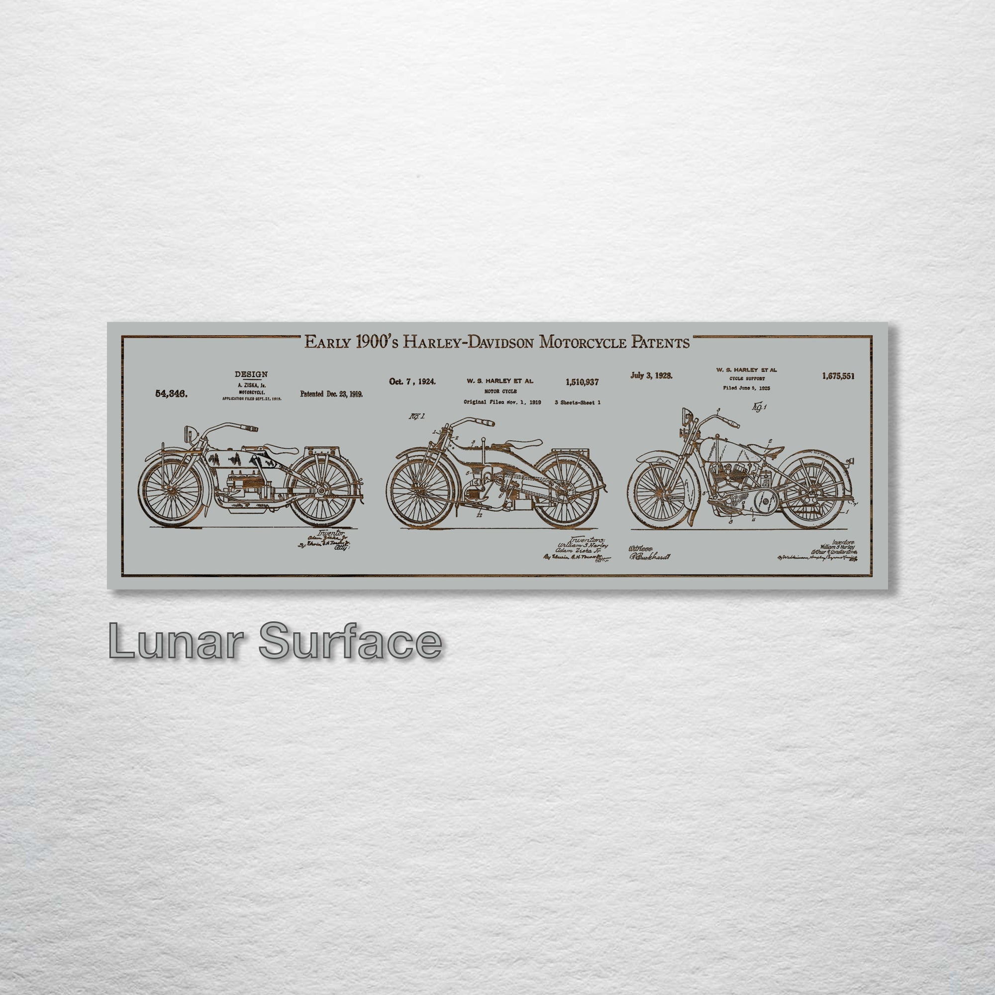 Collage - Harley Davidson - Early 1900's Patents on Wood