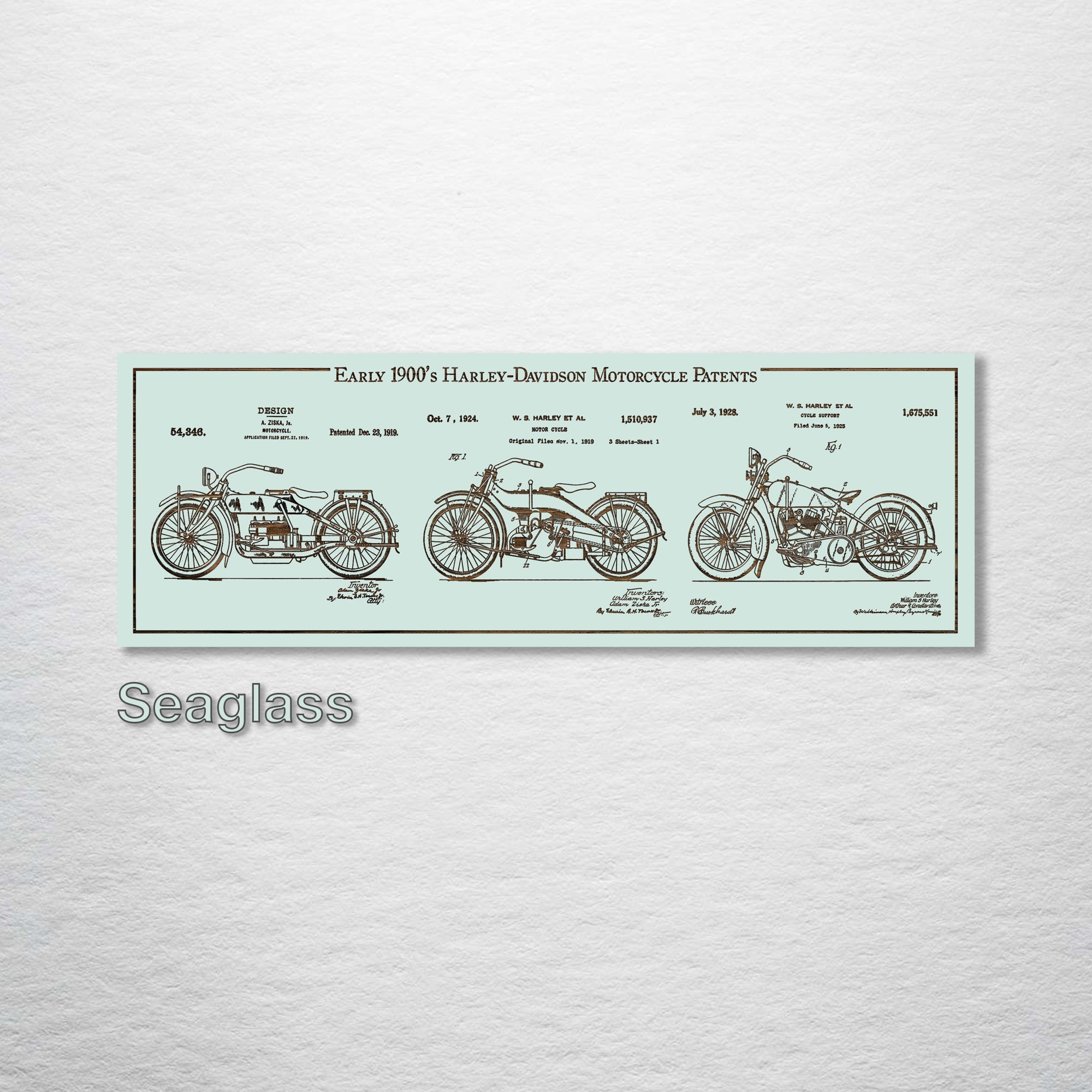 Collage - Harley Davidson - Early 1900's Patents on Wood