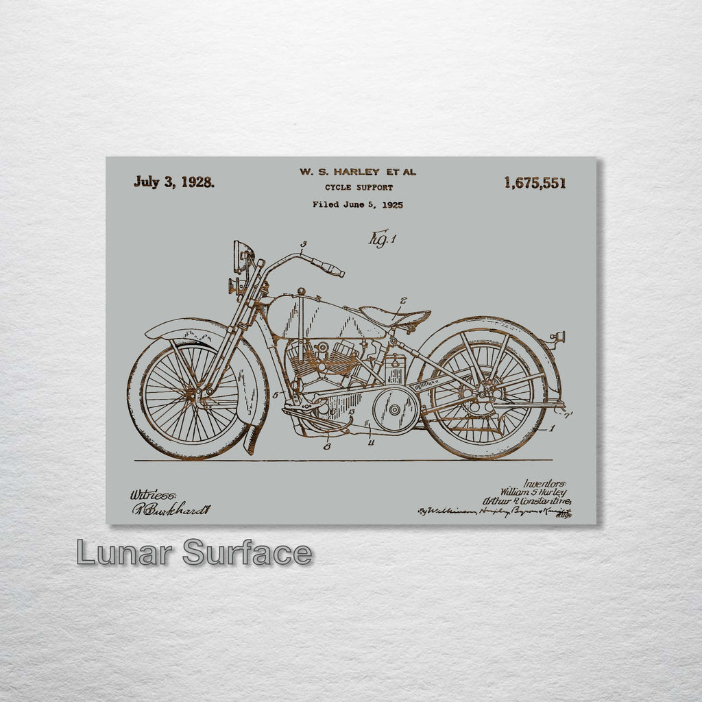 Harley Davidson Cycle Support - Patent on Wood