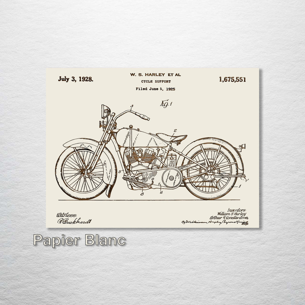 Harley Davidson Cycle Support - Patent on Wood