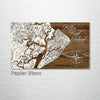 Hilton Head Island, SC - Street Map on Wood