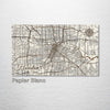 Houston, TX - Street Map on Wood