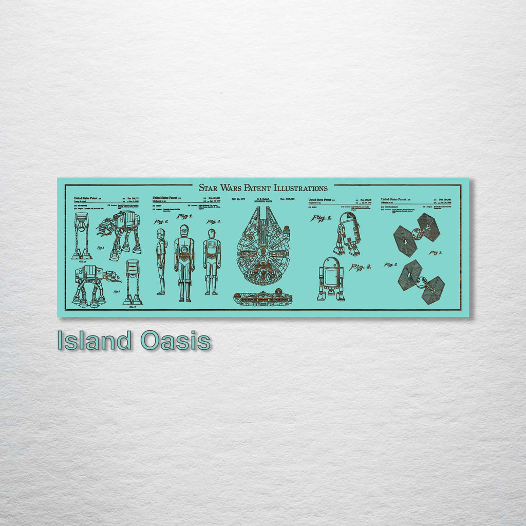 Collage - Star Wars Patents on Wood