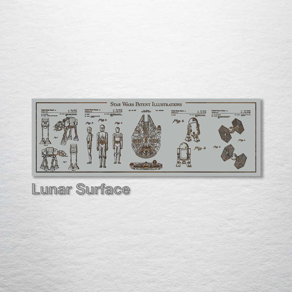Collage - Star Wars Patents on Wood