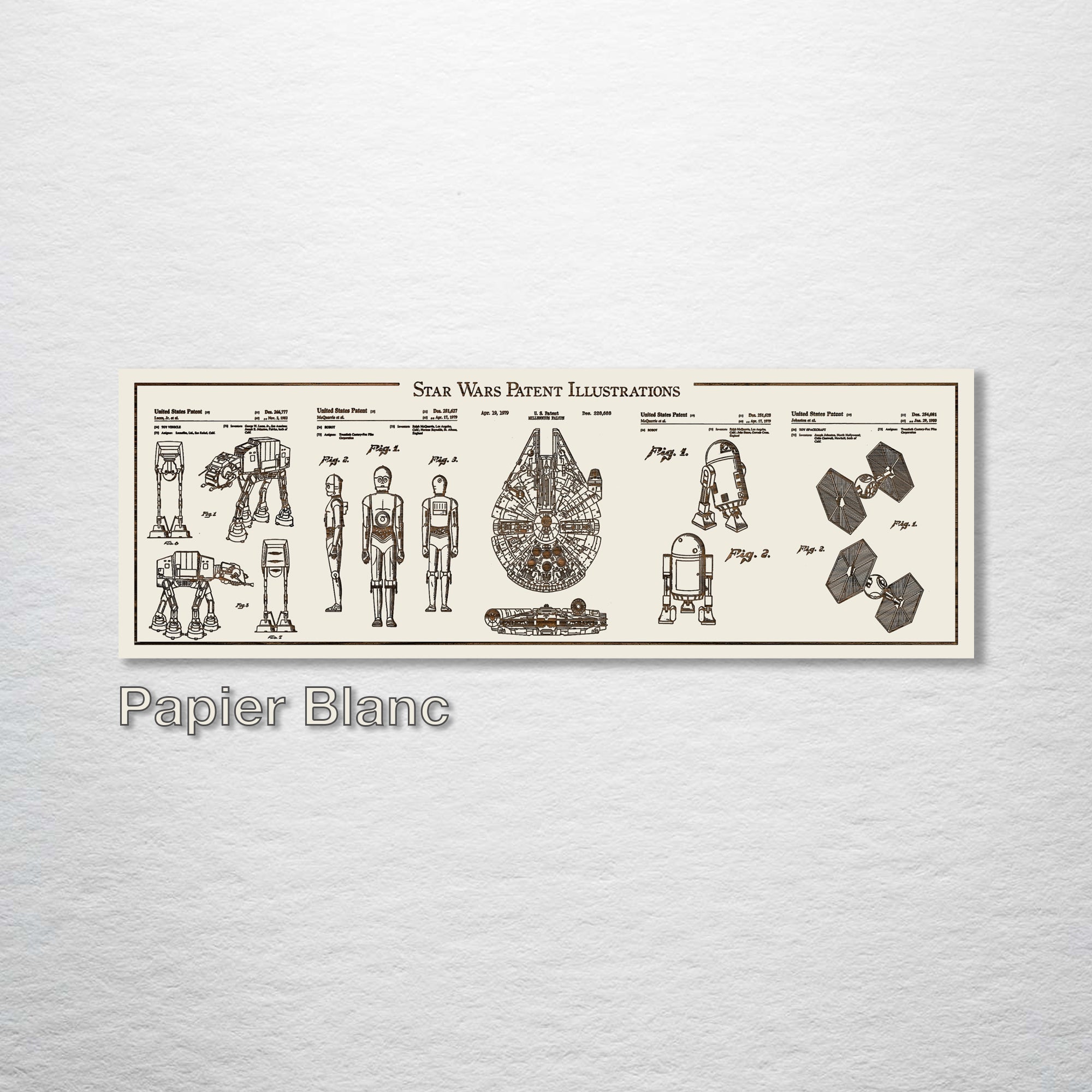 Collage - Star Wars Patents on Wood