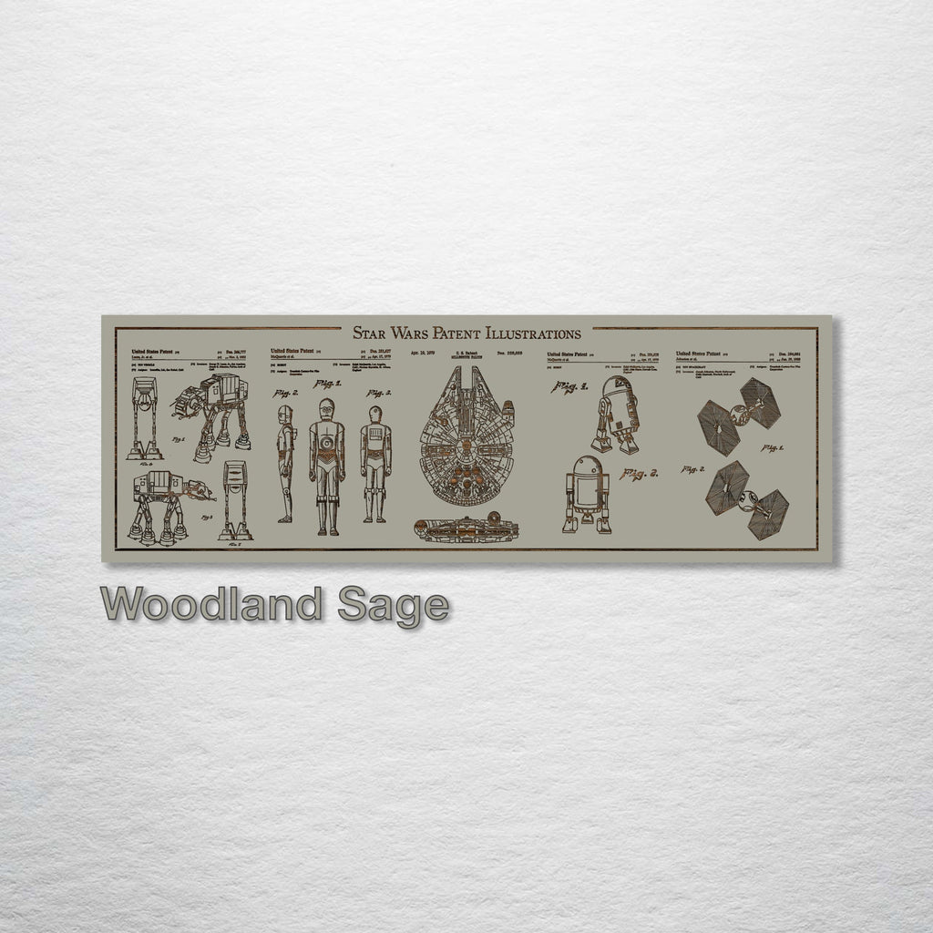 Collage - Star Wars Patents on Wood
