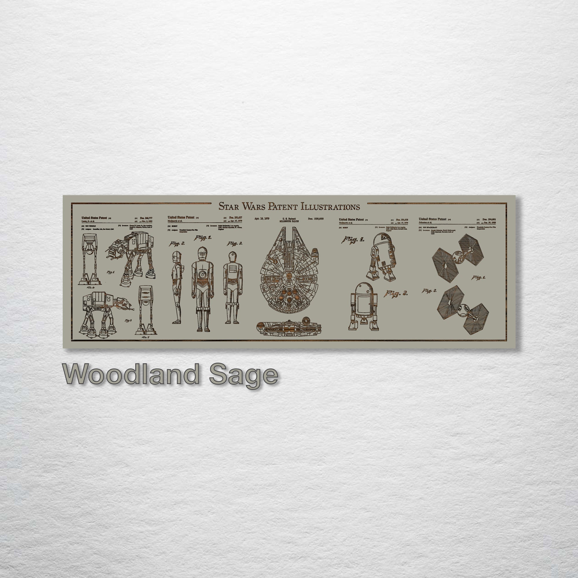 Collage - Star Wars Patents on Wood