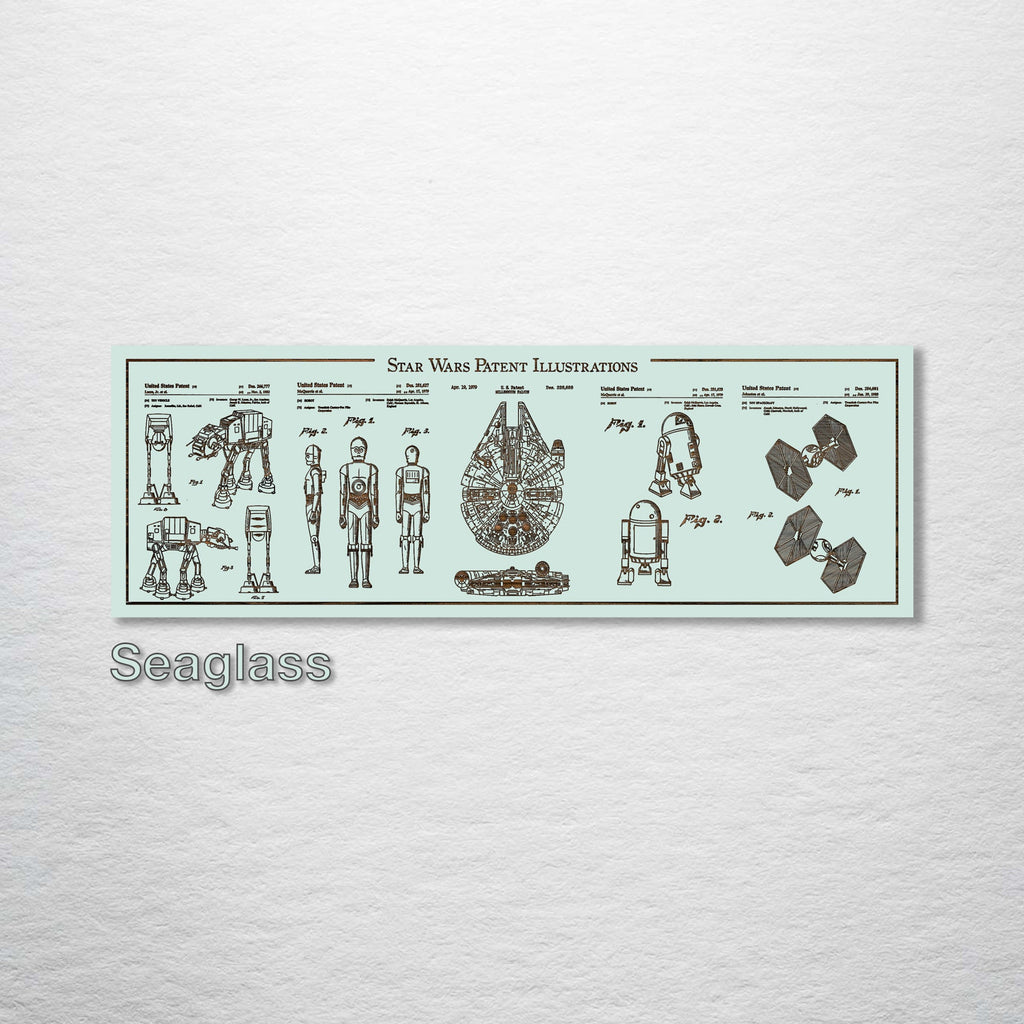 Collage - Star Wars Patents on Wood