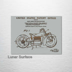 Indian Motorcycle - Patent on Wood