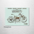 Indian Motorcycle - Patent on Wood