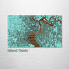 Jacksonville, FL - Street Map on Wood